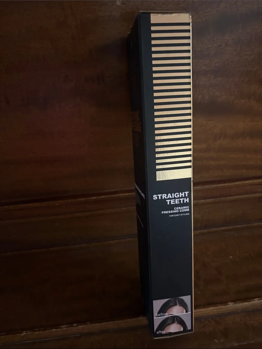 Ceramic Pressing Hot Comb — Black and Gold